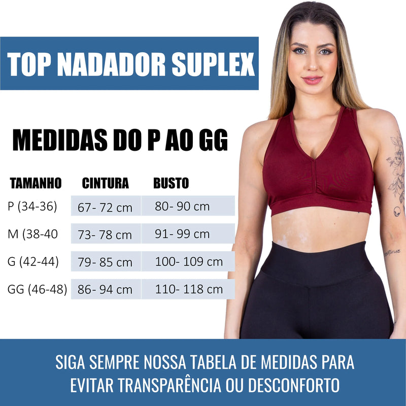 Top de Academia Feminino Nadador