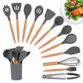 Kit 12 Peças Utensílios de Cozinha Silicone Livre de BPA Antiaderente com Suporte