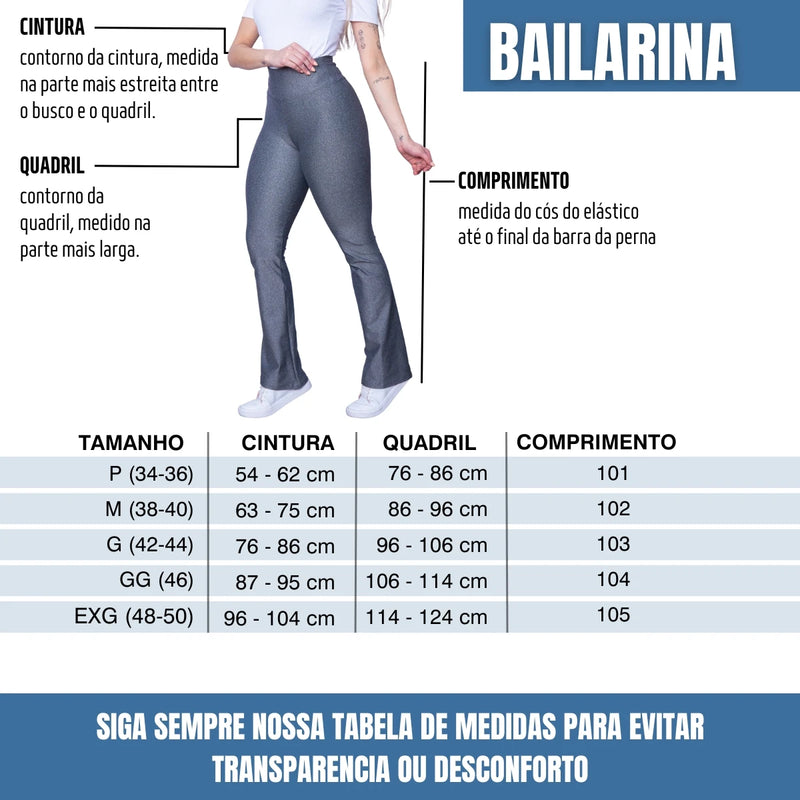 Calça Legging Bailarina Boca de Sino