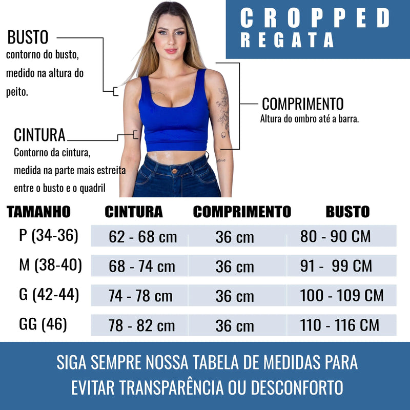 Cropped Feminino Regata com Bojo