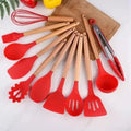 Kit 12 Peças Utensílios de Cozinha Silicone Livre de BPA Antiaderente com Suporte